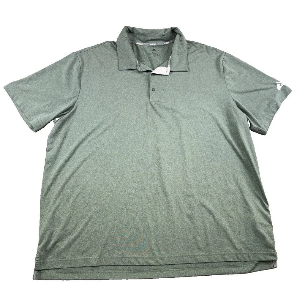 Adidas Men's Heathered Green Shirt Sz 3XL Short Sleeve Performance Preppy